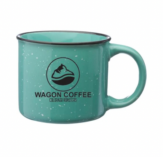 Wagon Coffee Teal Ceramic Mug